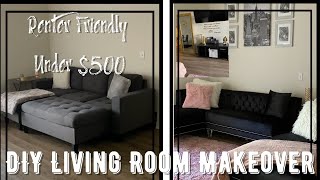 DIY Small Living Room Makeover UNDER $500