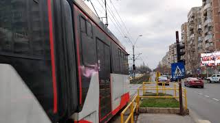 Tramvaiul V3A-93-CH-PPC #4036 părăsește stația "Șoseaua Crângași" pe linia 41.