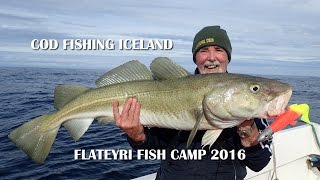 Cod fishing at the Flateyri fish camp Iceland