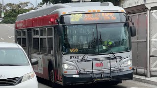 San Francisco MUNI 2017 New Flyer Xcelsior XDE40 8780 on route 28R 19th Ave. Rapid