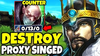 How to make proxy Singed players quit League of Legends... (HE DIED 13 TIMES LOL)