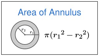 Area of Annulus (Circular Ring) — Two Formulas, Perimeter, Width, Example