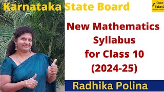 Karnataka state board New Mathematics Syllabus for class 10(2024-25)