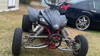 YFZ450 vs Raptor 700 Mods Are Done To Both Bikes ATV Street Race Alabama