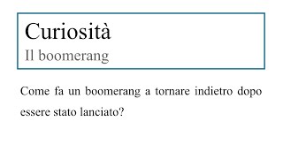 Spunto di riflessione: il boomerang