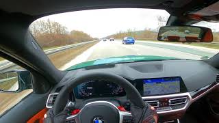 POV BMW M3 G80 Manual Transmission - Chill Autobahn Driving from Munchen to Wolfsburg