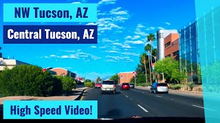 NW Tucson, AZ to Central Tucson, AZ - High Speed Driving Video Time Lapse