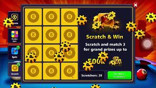 8 Ball Pool - HOW TO PLAY SCRATCH AND WIN MINIGAME LIKE A TRUE *PRO* (90 scratchers)