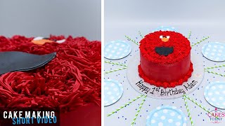 Red Cookie Monster Cake