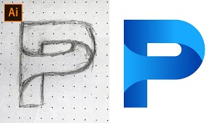 Adobe Illustrator Tutorial - Letter P Logo Design Tutorial from Sketch