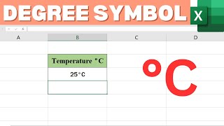 How to Add Degree Symbol in Excel | Degree Centigrade / Celsius in MS Excel