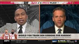 FIRST TAKE Stephen A  Smith GOES CRAZY Harden told Rockets he is open to be traded to 76ers