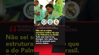 Rodrygo, do Real Madrid, aprovou a estrutura encontrada na Academia de Futebol do Palmeiras.