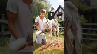 Man rescue a weak baby horse 🐎#tiger #horse #weakhorse #africananimals4k #animals #newbornbaby #lion