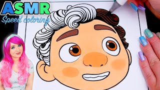 ASMR Speed Coloring Luca Disney Pixar (Coloring Sounds & No Talking)