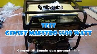 TEST GENSET MAESTRO 5500 WATT  IRIT BENSIN garansi 1 thn