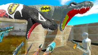 FPS AVATAR PARKOUR IN DEADLY MAZE ALL WEAPONS vs DINOSAURS - ARBS