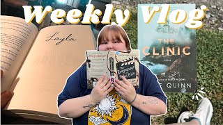 Weekly Reading Vlog || thriller readathon🔪, library book haul, and springtime vibes🍃