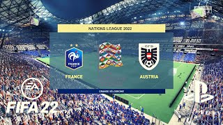 FIFA 22 - France Vs. Austria | UEFA Nations League 2022 | FULL MATCH