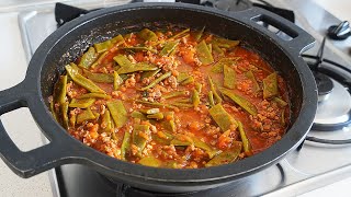 JUDÍAS VERDES CON TOMATE Y CARNE PICADA. COMIDA SALUDABLE, DELICIOSA Y FÁCIL