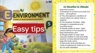 EVS || L-5 Weather and climate || Class -5 || Important points