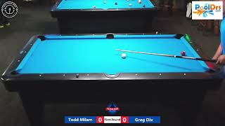 Todd Milam vs Greg Dix - 8 Ball Tournament - First Round - 7/13/24