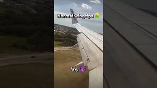 Normal wingtips vs foldable wingtips 😈 #aviation #plane #shorts #blowup #trending