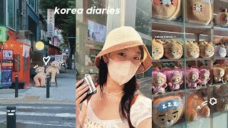 korea diaries ✈️ what i eat in korea, first day of summer college, shopping