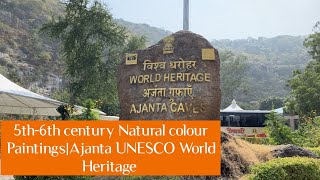 Ancient Natural colour Paintings | world heritage Ajanta caves| Rock cut architecture Caves | Bharat