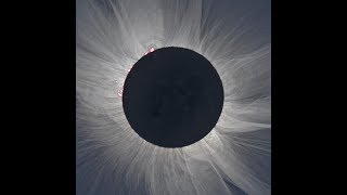 solar eclipse from a drone, totality