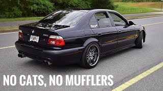 Straight piped BMW E39 M5 exhaust | LOUD!