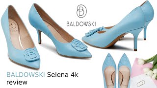 Baldowski Selena  genuine leather blue pumps detailed review 4k. eobuwie/epantofi haul