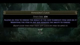 POE: 30 Second Guide to Hinekora's Lock