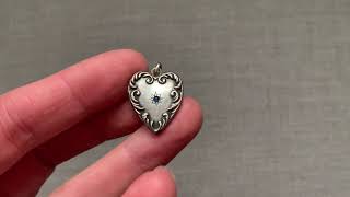 ANTIQUE STERLING SILVER STAR HEART PENDANT