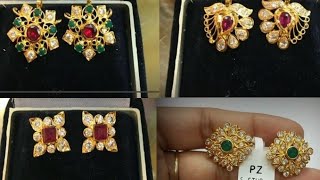 Latest gold stud earrings design 2022 | daily wear gold stud earrings | simple casual gold tops