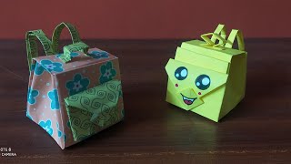 diy paper craft /paper school bag/origami craft