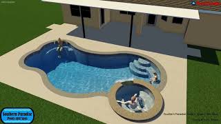 Freeform Pool and Spa With Elite Roof