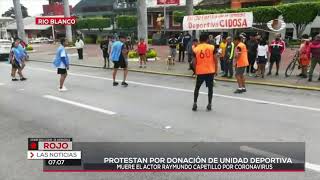 Deportistas protestan por donación de unidad deportiva en Río Blanco