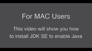 Installing JDK SE on MAC