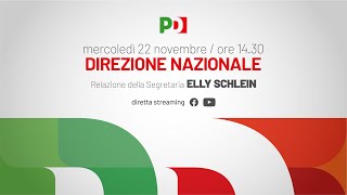 Direzione nazionale PD, la relazione introduttiva di Elly Schlein