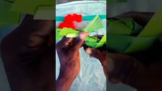 Coconut leaf bird making 🦜#shorts #youtubeshorts #funnycrafts #shortsvideo