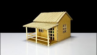 Making a Beautiful House Model with Cardboard | สร้างบ้านจากลังกระดาษ