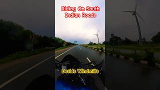 Ride to South India |South Roads😍Beside windmills| South India #trendingshorts #travel #motovlog