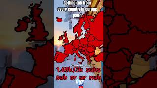 Getting sub from every country in europe part 1 #country #mapping #europe #shorts