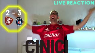 CINICI!!!! SALERNITANA-PISA 2-3 [LIVE REACTION]