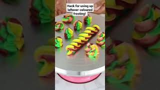 Hack for using up leftover coloured frosting! 🤯