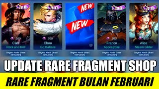 BOCORAN UPDATE RARE SKIN FRAGMENT SHOP BULAN FEBRUARI 2024 - MOBILE LEGENDS