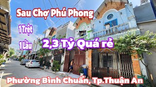 Bán Nhà Sau Chợ Phú Phong (2341) Nhà Rẻ 2,3 Tỷ, Đường Thông 2 Đầu Luôn