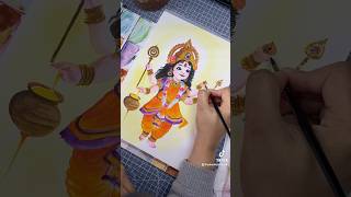 DAY 4 of Navratri Watercolor MAGIC with Maa Kushmanda!