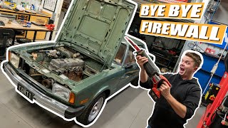 TURBO Cortina Build - Part 4 - NO TURNING BACK NOW!! Making Room For The Engine